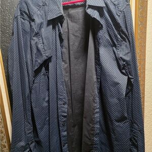 Beverly Hills Polo Club Navy Polka Dot Shirt Jacket